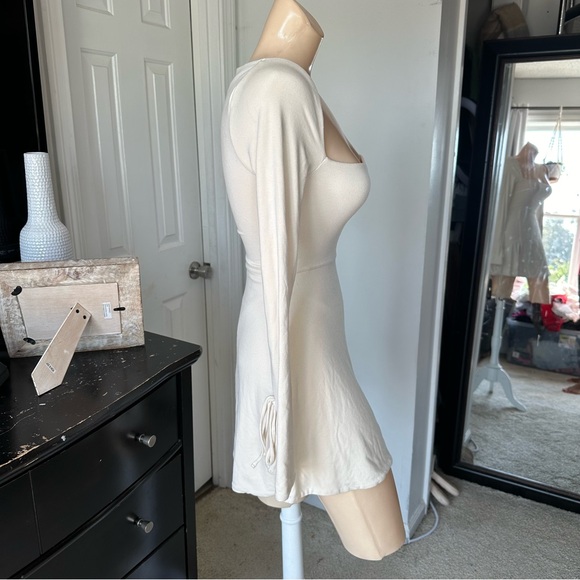 OH POLLY BAIZE SQUARE NECK LONG SLEEVE MINI DRESS - Picture 11 of 15